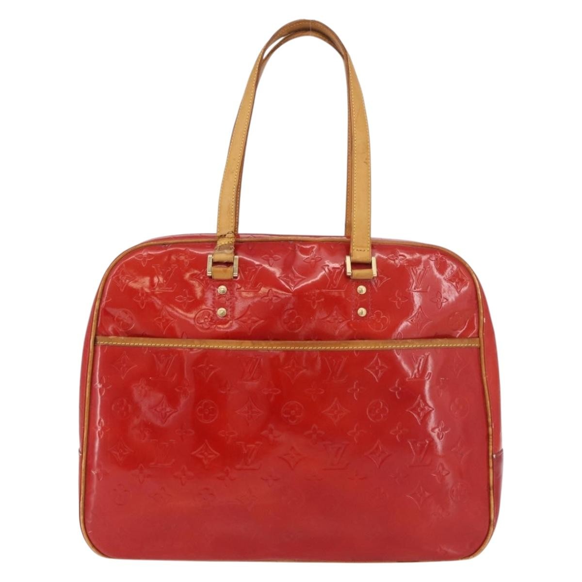 Louis Vuitton LOUIS VUITTON Monogram Vernis Sutton Hand Bag Red Rouge M91080 LV Authentic bs34724