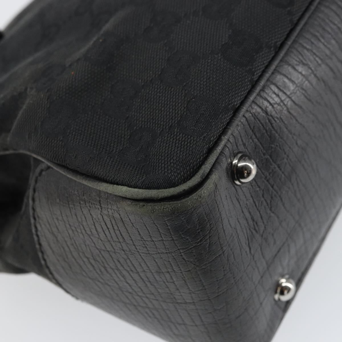Gucci GUCCI GG Canvas Bamboo Tote Bag Black 112526 Authentic 158362