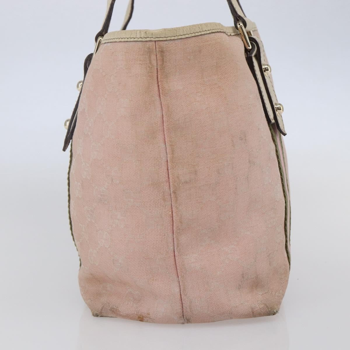 Gucci GUCCI GG Canvas Sherry Line Tote Bag Pink Gold 137396 Authentic 144533