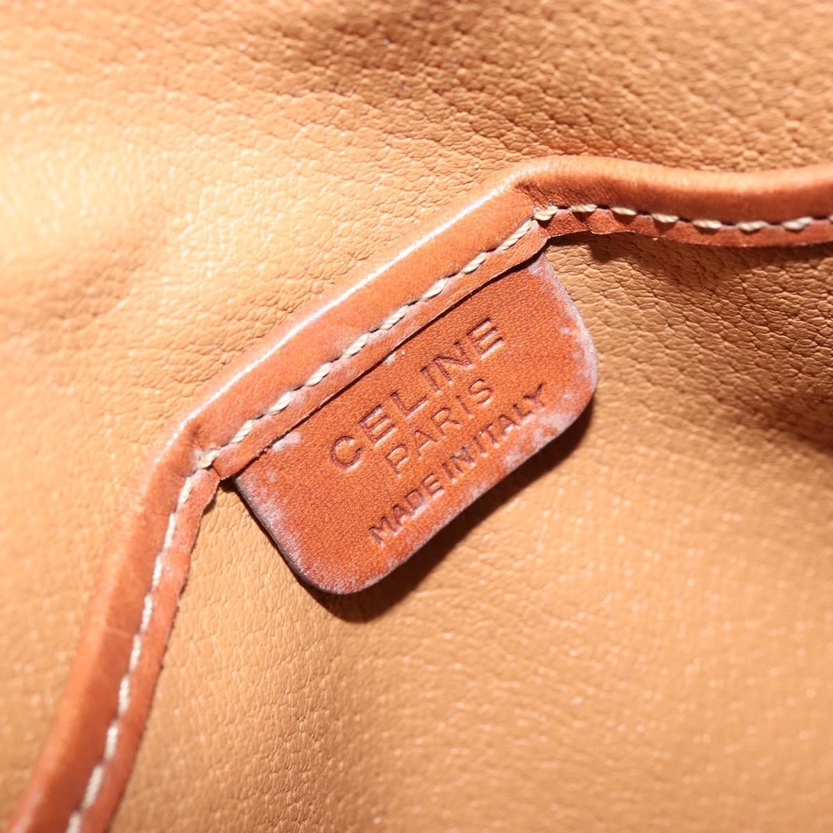 Celine CELINE Macadam Canvas Hand Bag PVC 2way Brown Gold Authentic 151939