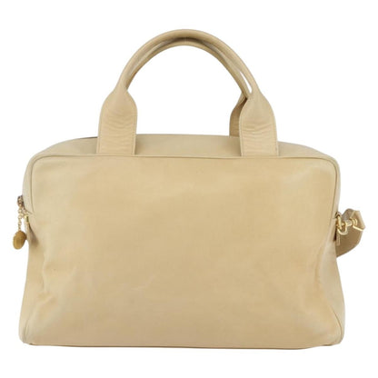 Gucci GUCCI Bamboo Hand Bag Leather 2way Beige Gold Authentic bs31889