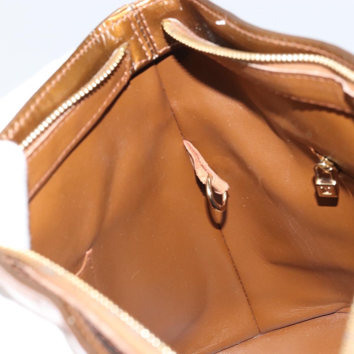 Louis Vuitton LOUIS VUITTON Monogram Vernis Houston Hand Bag Bronze M91122 LV Authentic 171944