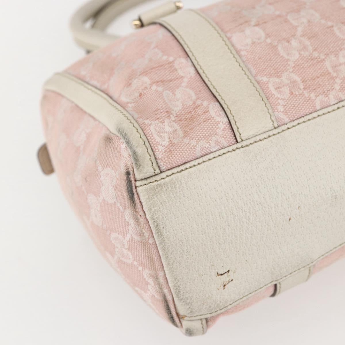 Gucci GUCCI GG Canvas Hand Bag Outlet Pink Gold 130942 Authentic 160602