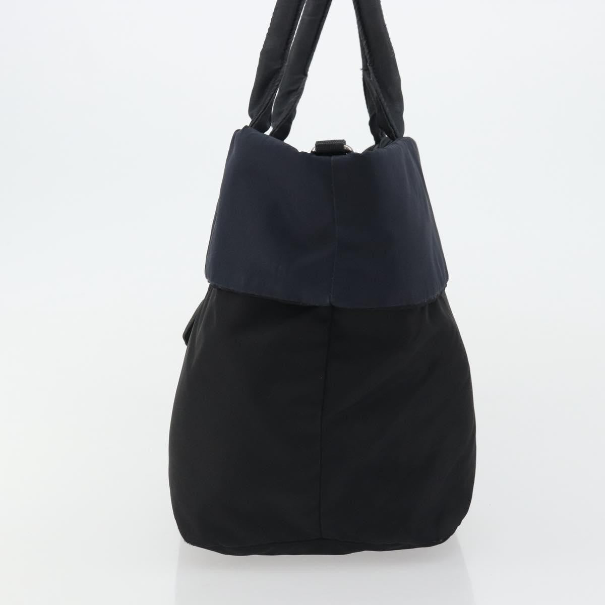 Prada PRADA Hand Bag Nylon Black Silver Authentic 175740