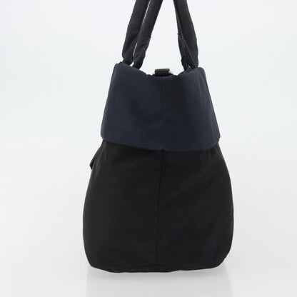 Prada PRADA Hand Bag Nylon Black Silver Authentic 175740