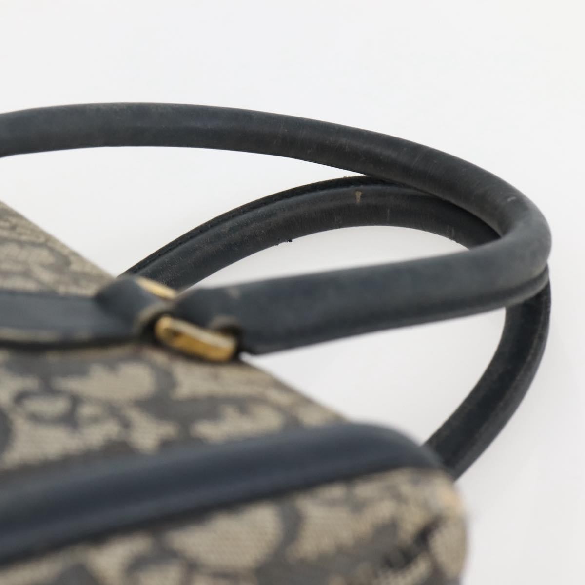 Dior Christian Dior Trotter Canvas Hand Bag Navy Gold Authentic gh760