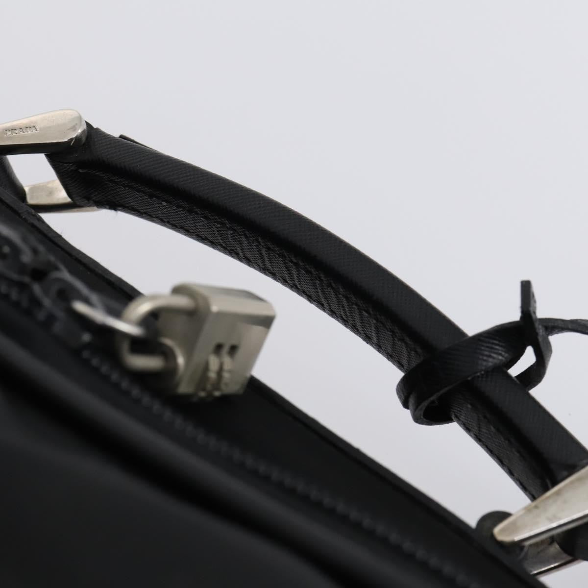 Prada PRADA Trunk Nylon Black Silver Authentic am9650 Bag