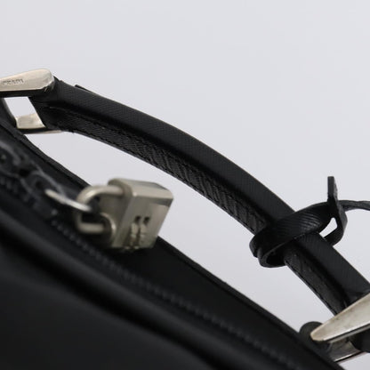 Prada PRADA Trunk Nylon Black Silver Authentic am9650 Bag
