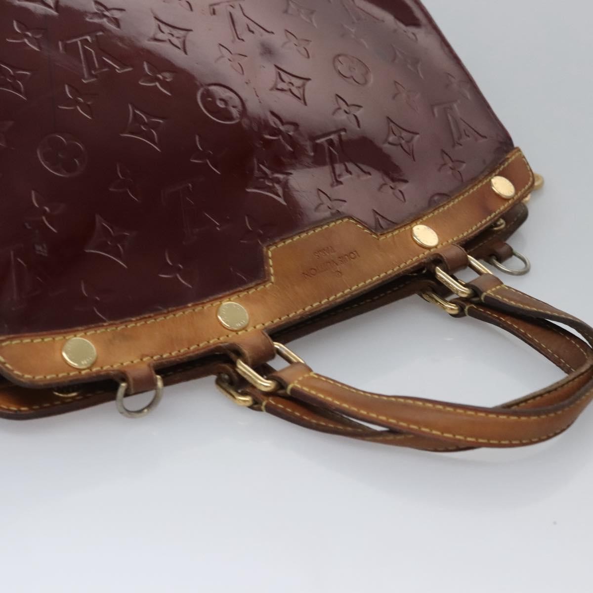 Louis Vuitton LOUIS VUITTON Vernis Blair MM Hand Bag 2way Rouge Favist M91690 LV Authentic EC506