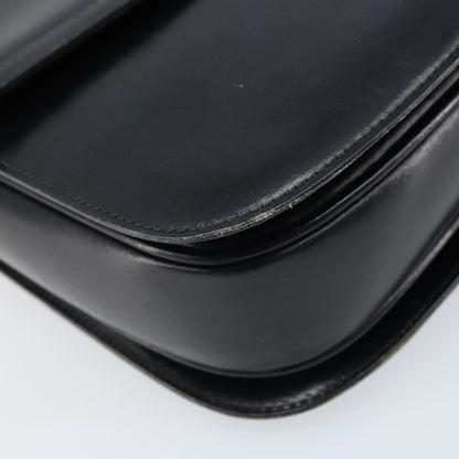 Gucci GUCCI Hand Bag Leather Black Gold Authentic ka2600