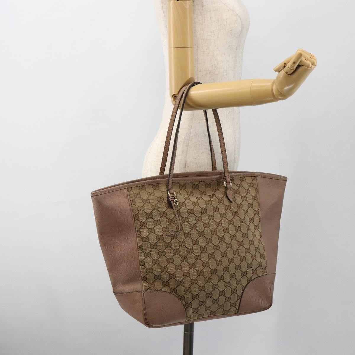 Gucci GUCCI GG Canvas Brie Tote Bag Beige Gold 323671 Authentic BA11225