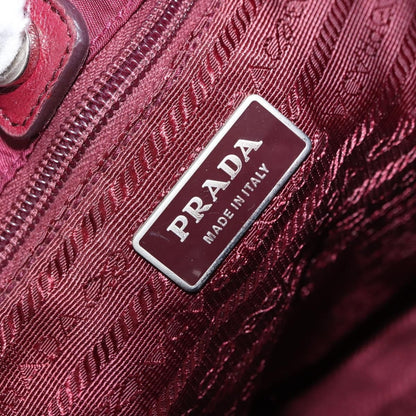 Prada PRADA Tote Bag Nylon Bordeaux Gold Authentic ep12877