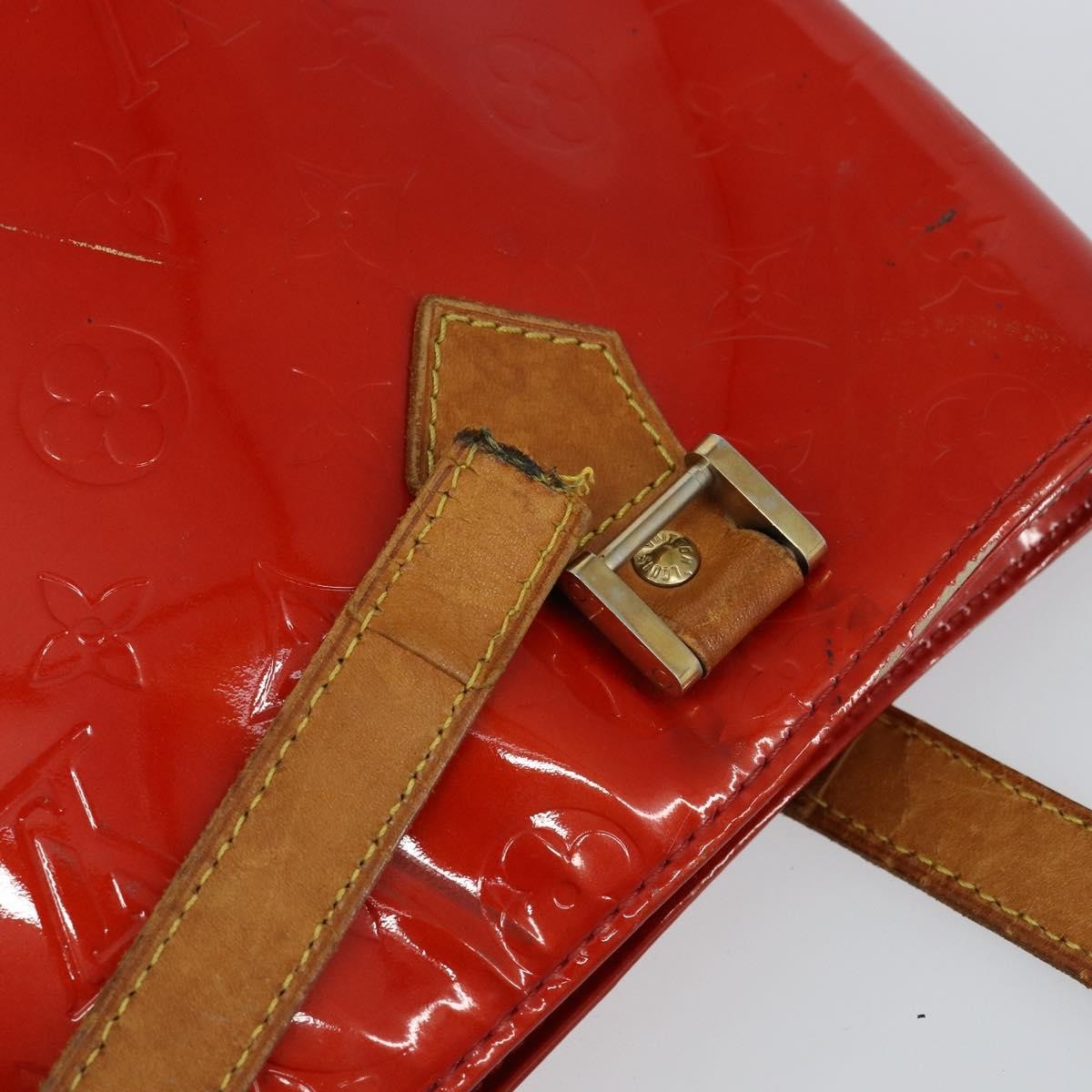 Louis Vuitton LOUIS VUITTON Monogram Vernis Houston Hand Bag Rouge M91092 LV Authentic bs30835