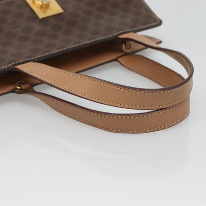 Celine CELINE Macadam Canvas Hand Bag PVC Leather 2way Brown Gold Authentic 123320