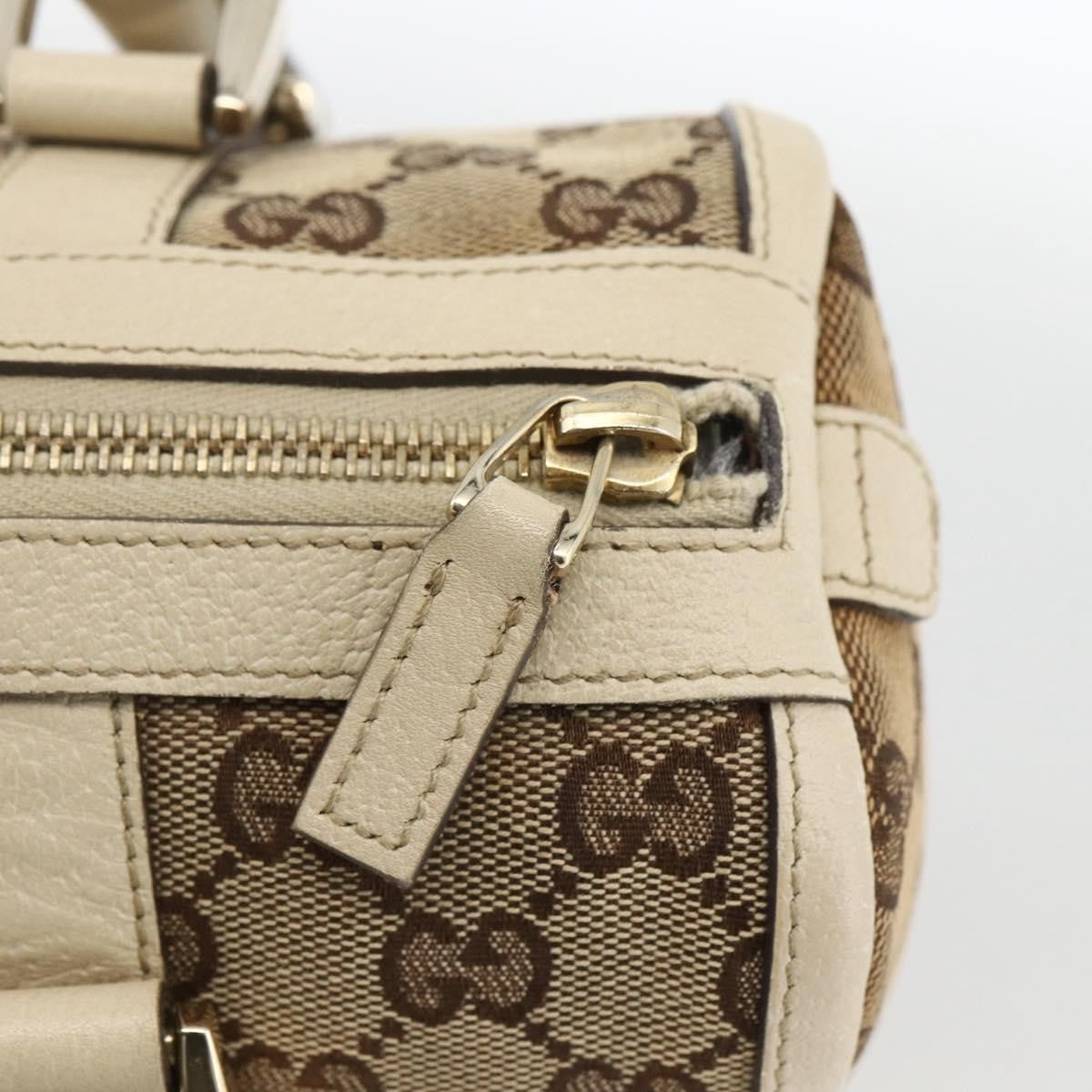Gucci GUCCI GG Canvas Hand Bag Beige Gold 130942 Authentic BSZ194