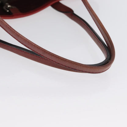Loewe LOEWE Heritage Tote Bag Leather Red Silver Authentic BSZ189