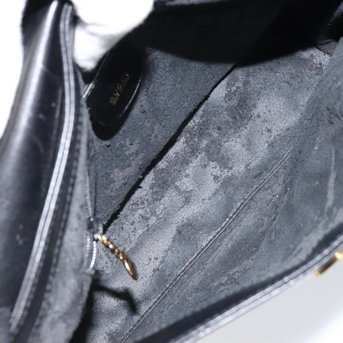 Gucci GUCCI Shoulder Bag Leather Black Gold 001 1998 1785 Authentic 173859