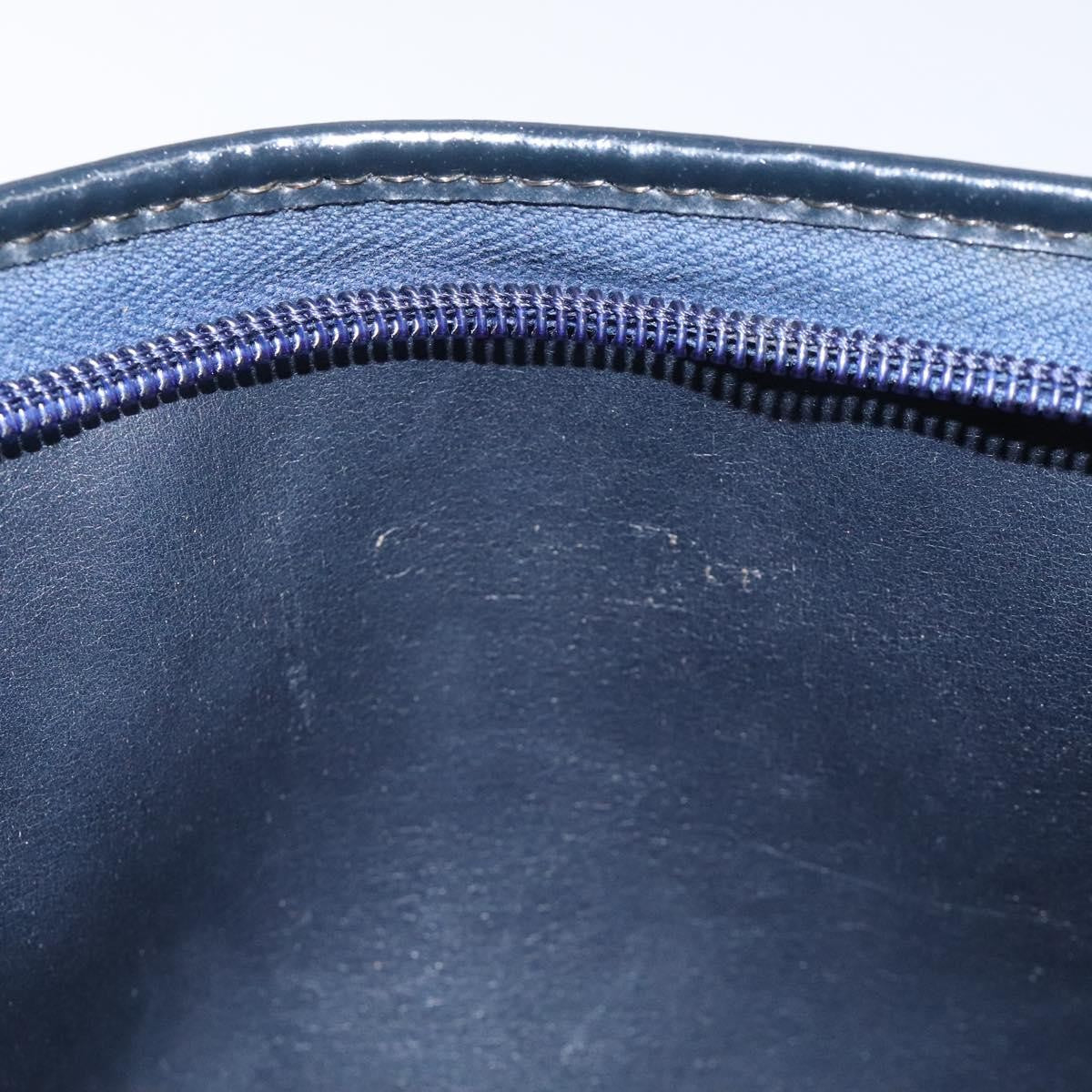 Dior Christian Dior Trotter Canvas Shoulder Bag Navy Gold Authentic 126267