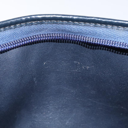 Dior Christian Dior Trotter Canvas Shoulder Bag Navy Gold Authentic 126267