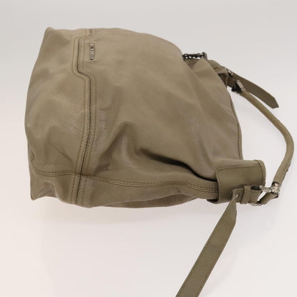 Burberry BURBERRY Shoulder Bag Leather Beige Authentic 119364