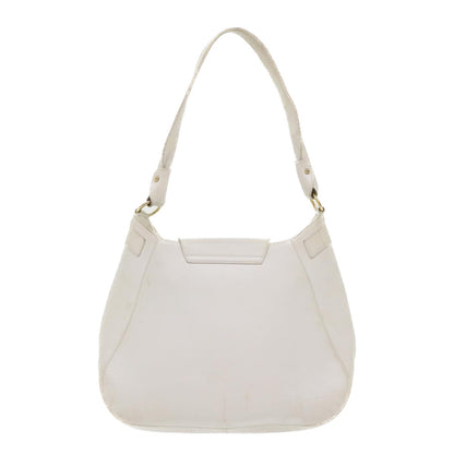 Salvatore Ferragamo Salvatore Ferragamo Gancini Shoulder Bag Leather White AU-21/4407 Authentic am4652
