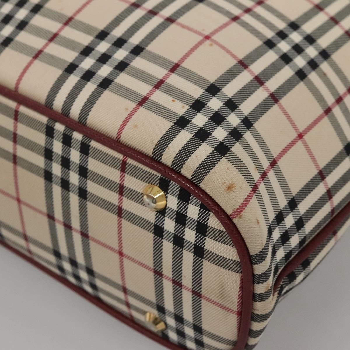 Burberry BURBERRY Nova Check Tote Bag Canvas Beige Gold Authentic 136853