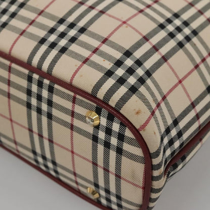 Burberry BURBERRY Nova Check Tote Bag Canvas Beige Gold Authentic 136853