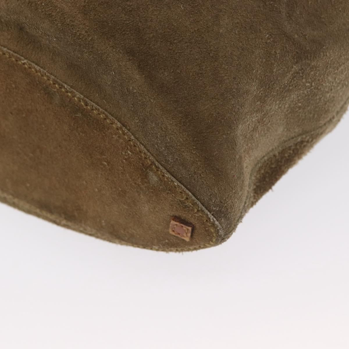 Gucci GUCCI Shoulder Bag Suede Beige Gold Authentic 162826