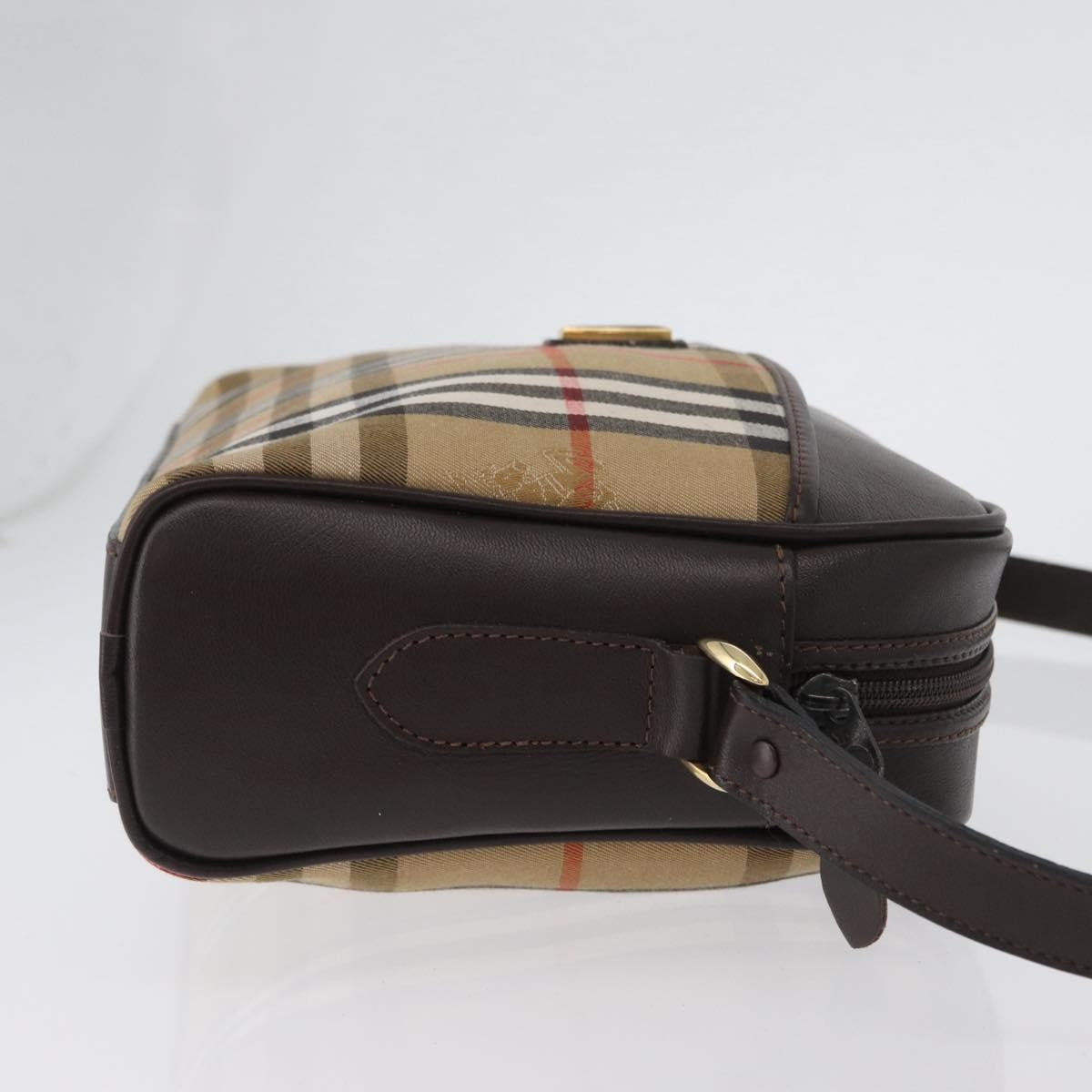 Burberrys Burberrys Nova Check Shoulder Bag Canvas Beige Gold Authentic 172933