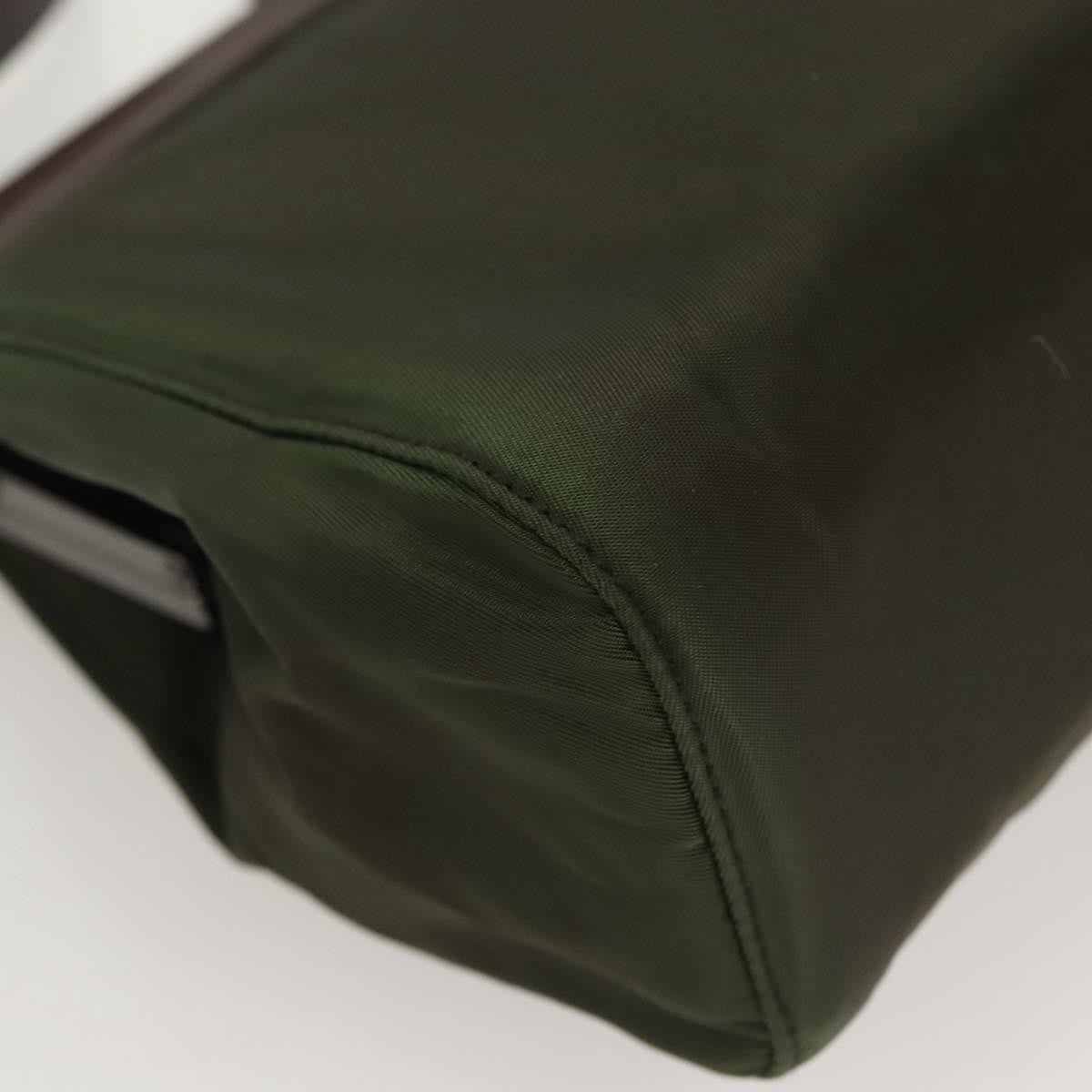 Prada PRADA Shoulder Bag Nylon Khaki Silver Authentic 123373