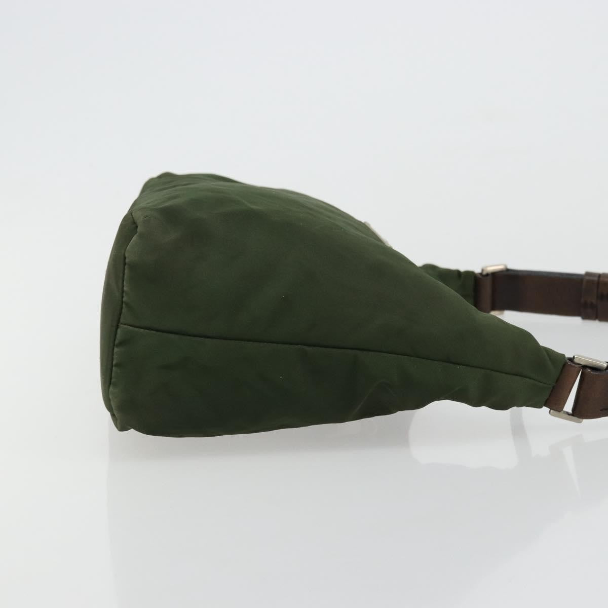 Prada PRADA Shoulder Bag Nylon Khaki Silver Authentic bs34740