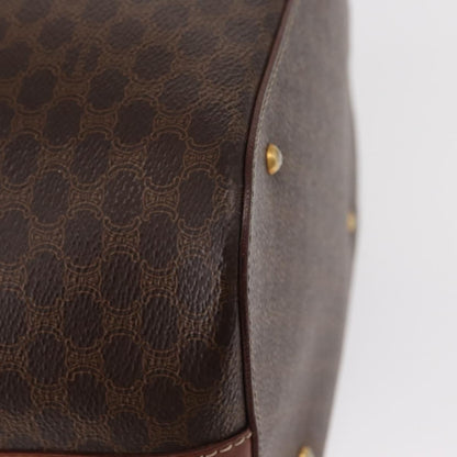 Celine CELINE Macadam Canvas Shoulder Bag PVC Leather 2way Brown Gold Authentic ka784