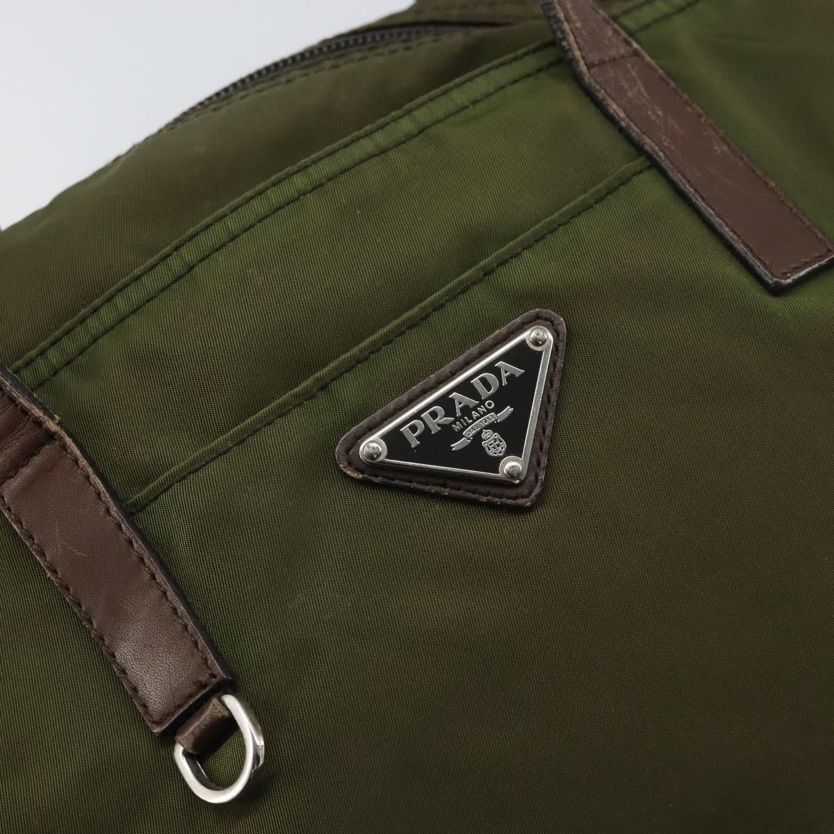 Prada PRADA Tote Bag Nylon Green Silver Authentic 157537