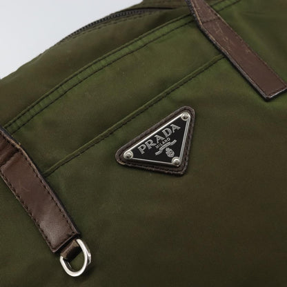 Prada PRADA Tote Bag Nylon Green Silver Authentic 157537
