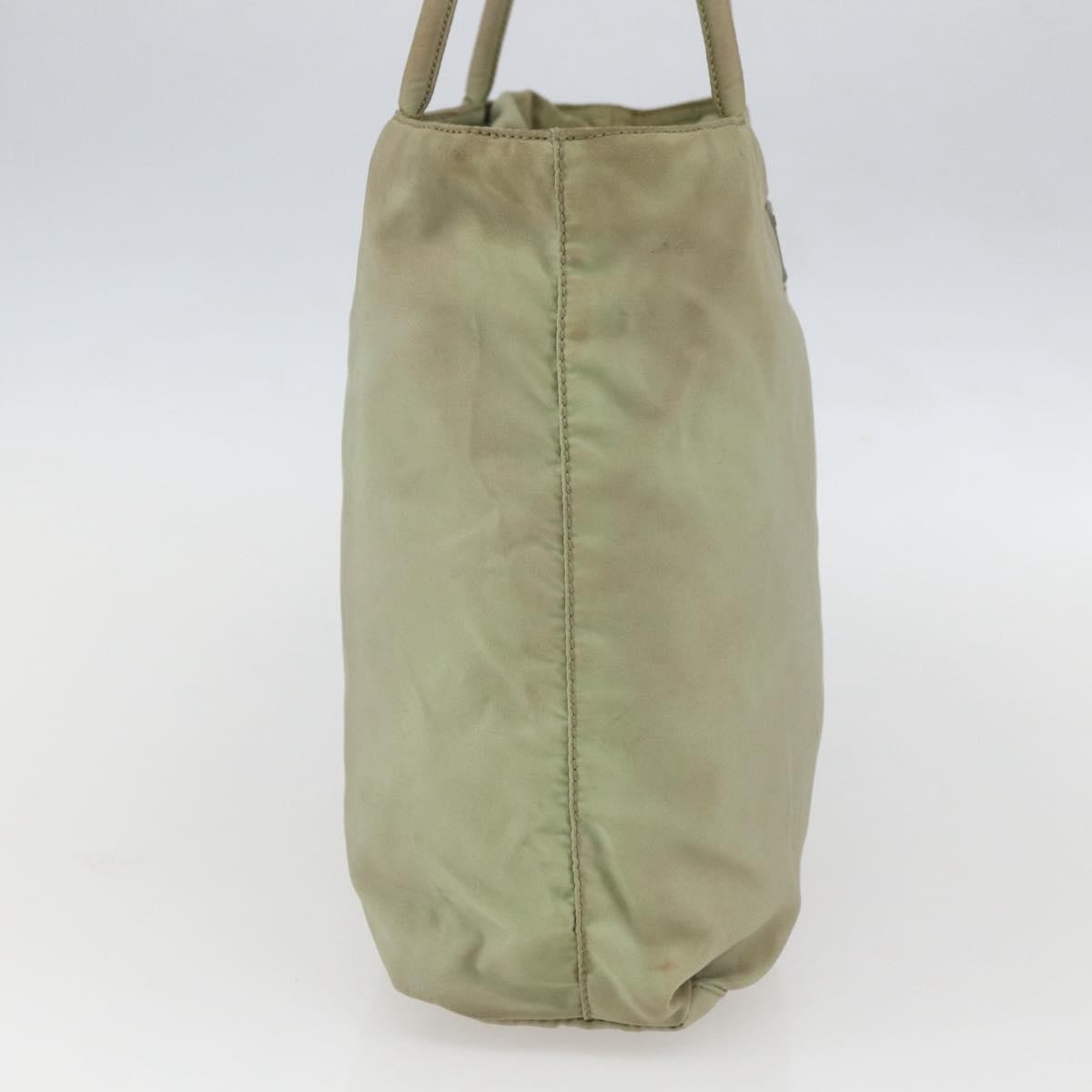 Prada PRADA Tote Bag Nylon Beige Silver Authentic 157778