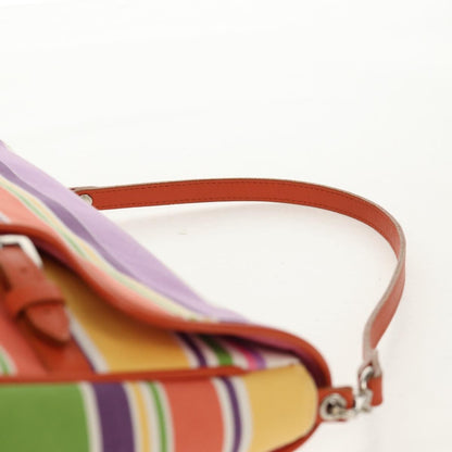 Burberry BURBERRY Shoulder Bag Canvas Multicolor Silver Authentic 160873V