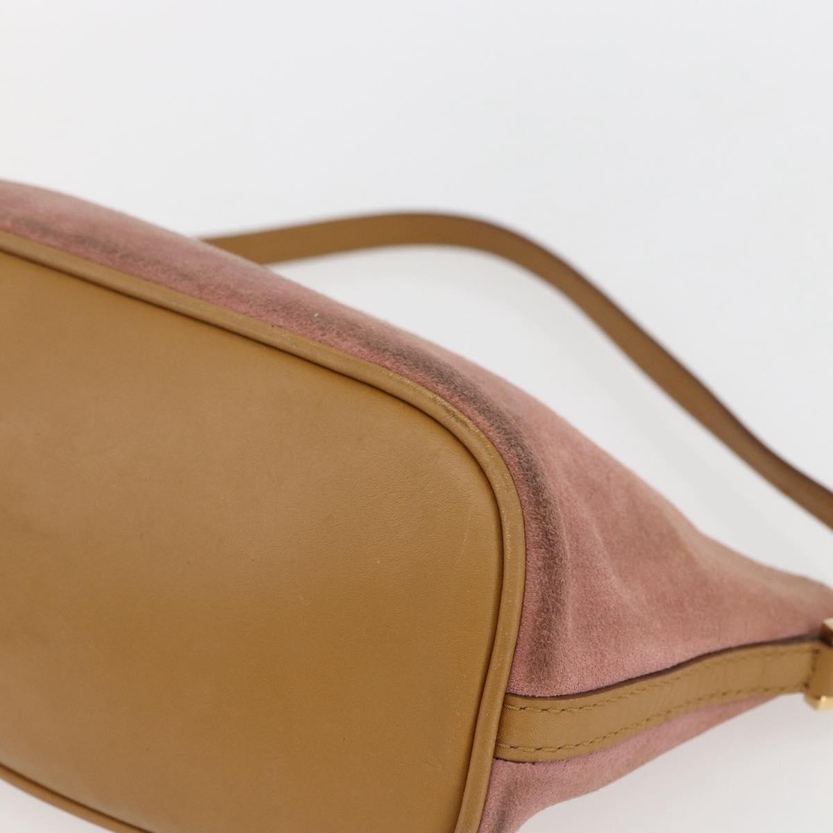 Gucci GUCCI Accessory Pouch Suede Pink Gold 039 1103 Authentic 173549 Bag