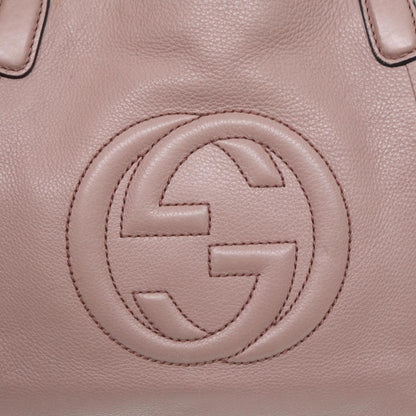 Gucci GUCCI Soho Hand Bag Leather 2way Gold Pink 336751 Authentic am6760