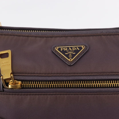 Prada PRADA Shoulder Bag Nylon Gold Purple Authentic 156015