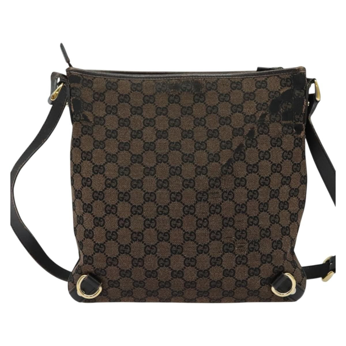 Gucci GUCCI GG Canvas Abbey Shoulder Bag Outlet Brown Gold 272400 Authentic ti3133