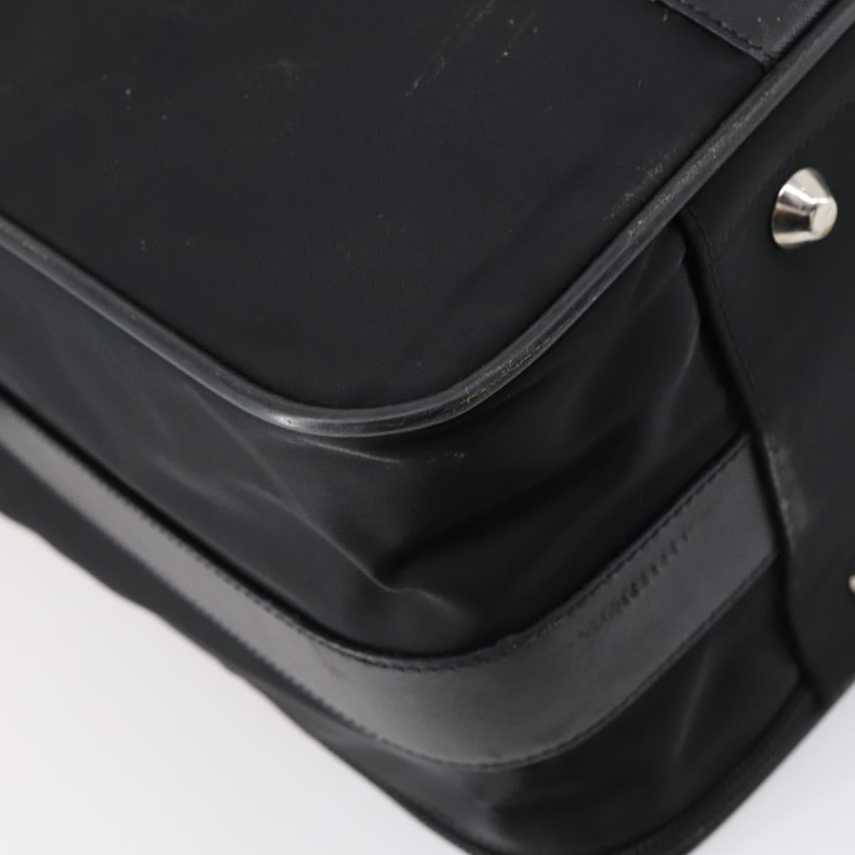 Prada PRADA Trunk Nylon Black Silver Authentic am9650 Bag