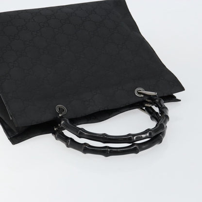 Gucci GUCCI Bamboo GG Canvas Hand Bag Black Silver 002 1010 3754 Authentic ep11357