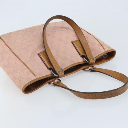 Gucci GUCCI GG Canvas Tote Bag Pink Silver 113019 Authentic AMZ077