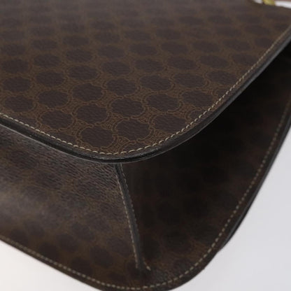 Celine CELINE Macadam Canvas Shoulder Bag PVC Leather Brown Gold Authentic 122137