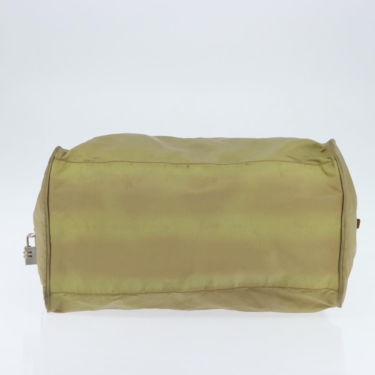 Prada PRADA Boston Bag Nylon Beige Silver Authentic bs30240