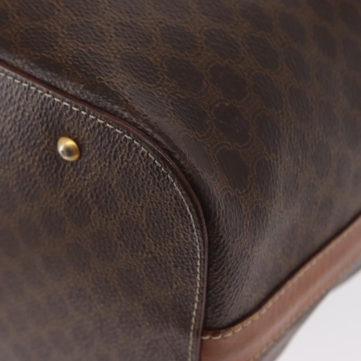Celine CELINE Macadam Canvas Shoulder Bag PVC Leather 2way Brown Gold Authentic ka784