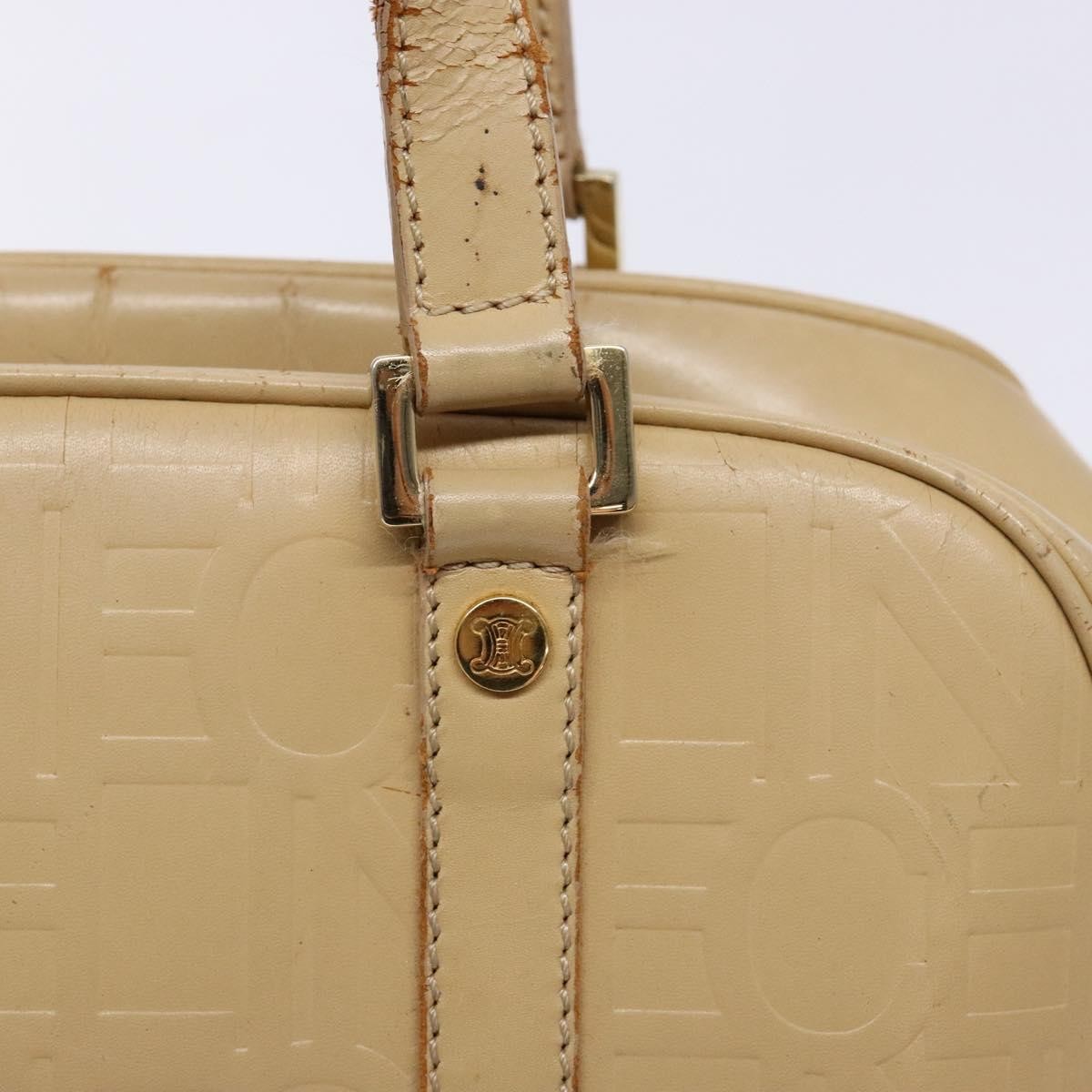 Celine CELINE Hand Bag Leather Beige Gold Authentic bs28305