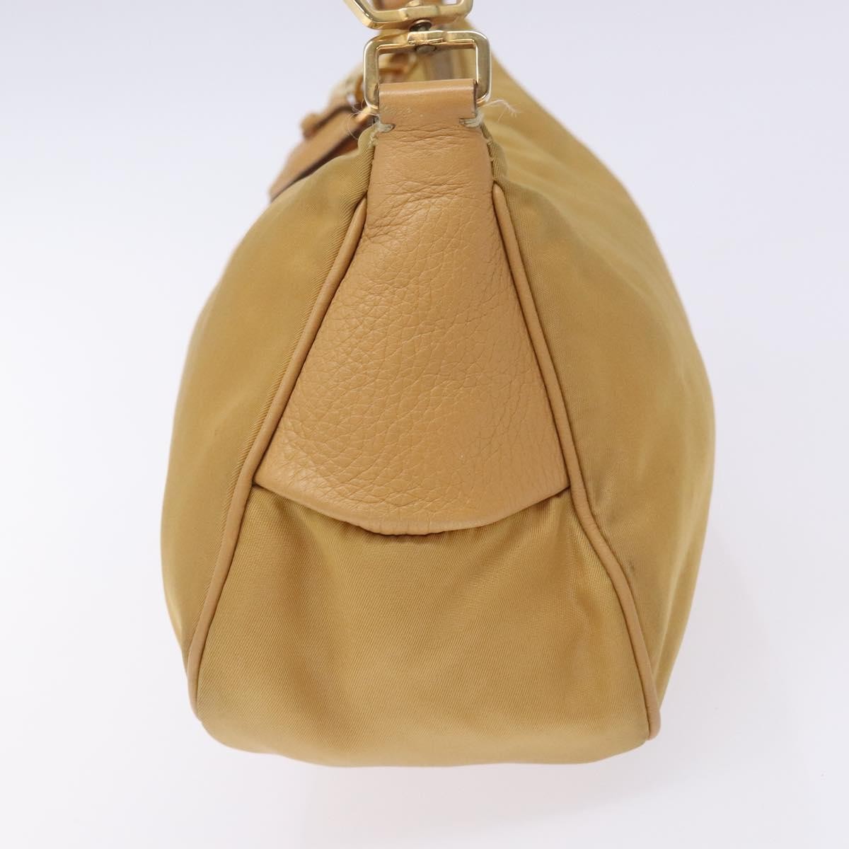 Prada PRADA Shoulder Bag Nylon Beige Gold Authentic 131423