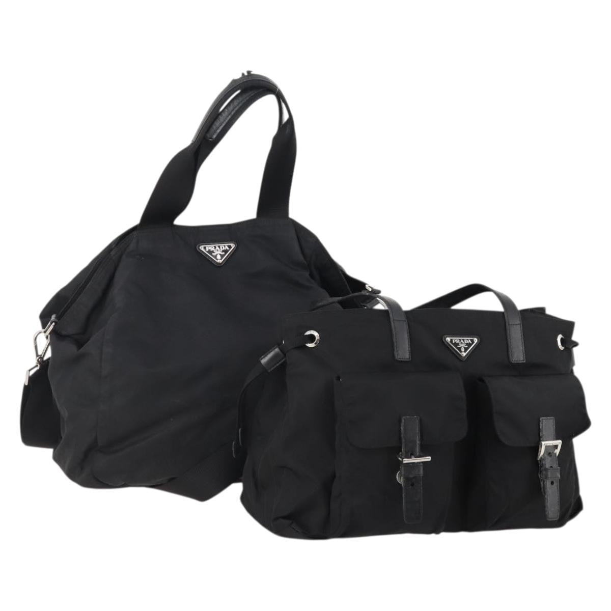 Prada PRADA Shoulder Bag Nylon 2 Set Black Authentic YKZ1068