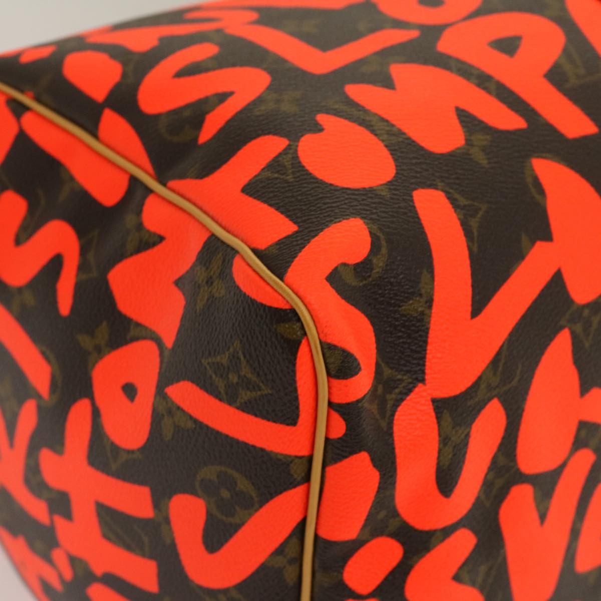 Louis Vuitton LOUIS VUITTON Monogram Graffiti Keepall 50 Boston Bag Orange M93699 Authentic 29908SV
